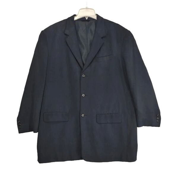 AXIS Men's XL Navy Blue Silk Blazer Jacket 3-Button Sports Coat Formal Classic - Picture 1 of 5